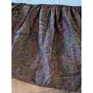 Ralph Lauren Bohemian Paisley California King Bedskirt Rich Purple Burgundy